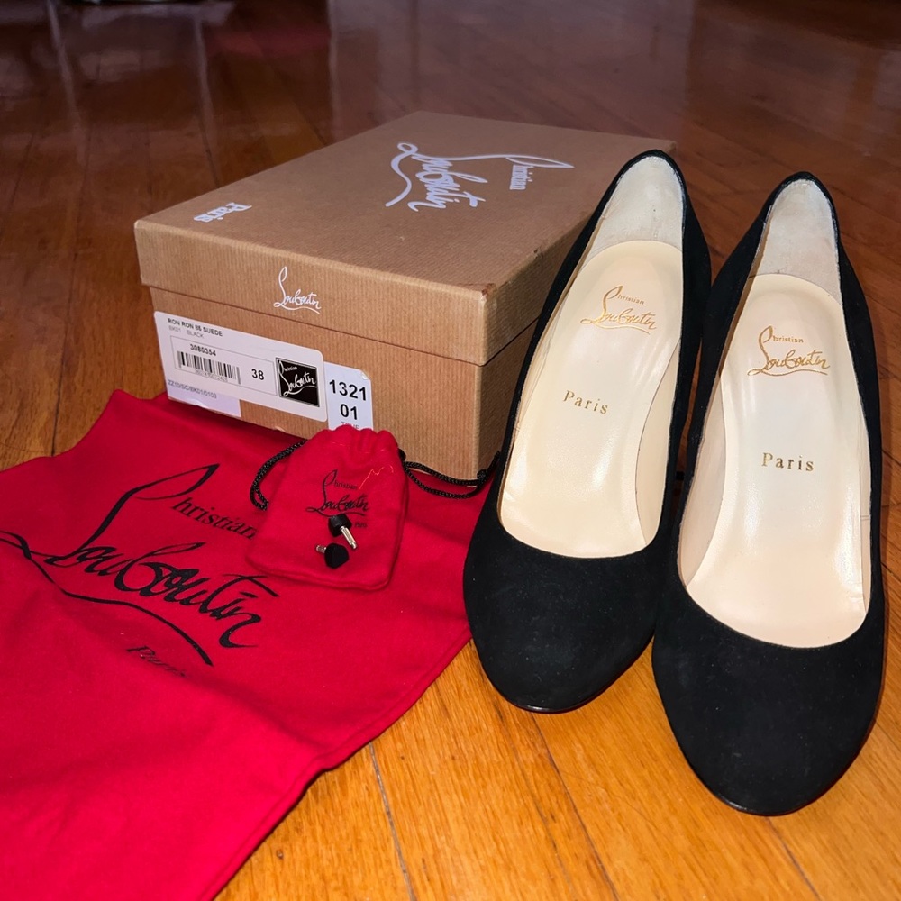 Christian Louboutin Ron Ron Suede Heels SIZE 38